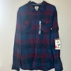 Vans Off The Wall Men's Long Sleeve Button Down Plaid Shirt
